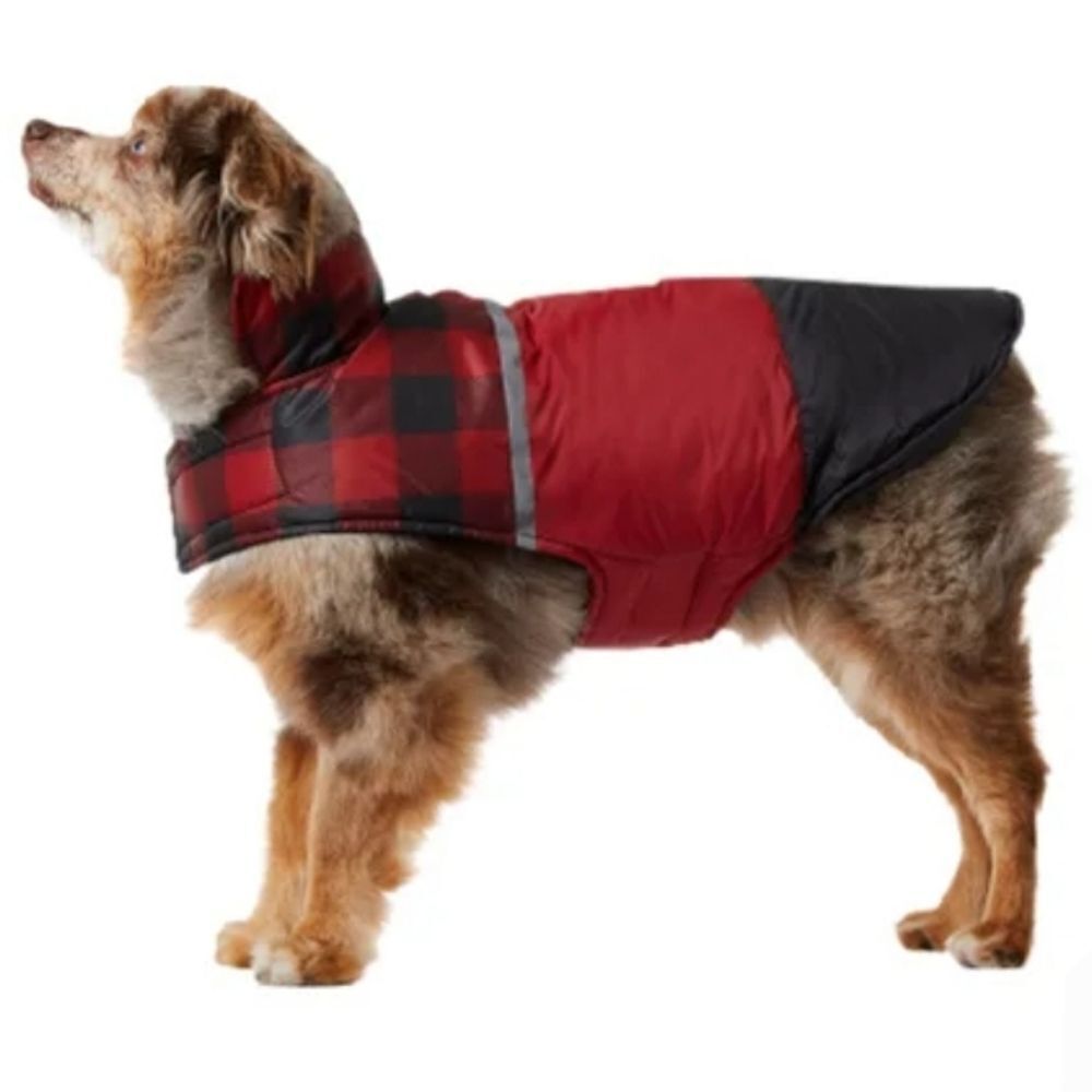 🔹️NWT 32 Degrees Red Buffalo Plaid Adjustable Lightweight Puffer Jacket Small